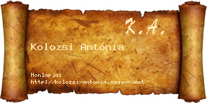 Kolozsi Antónia névjegykártya